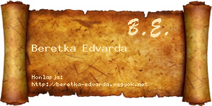 Beretka Edvarda névjegykártya